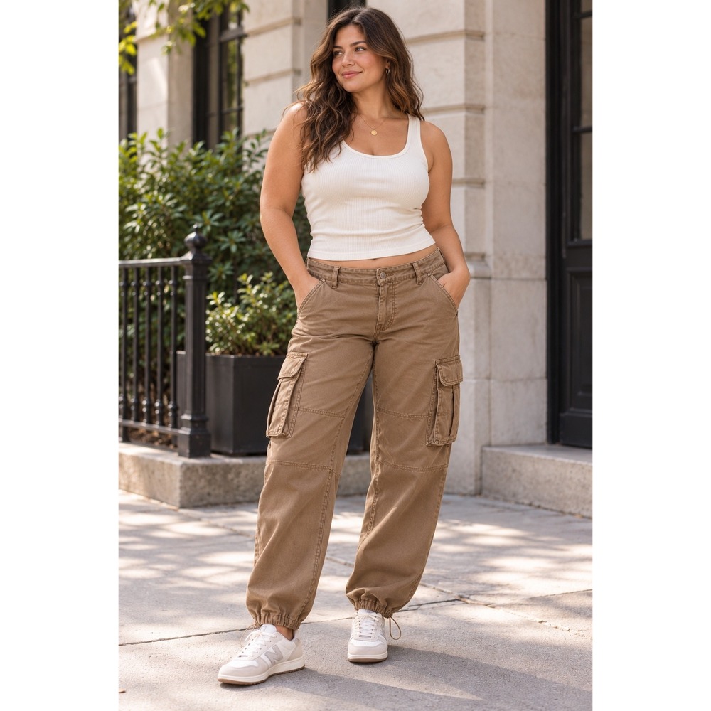 Madewell Low-Slung Cargo Pants Brown Utility Straight Leg Size 33